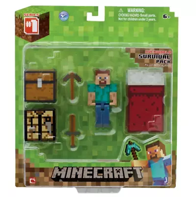 2014 Jazwares-minecraft- Overworld Survival Pack Gift Steve - Please Read! • $11.24