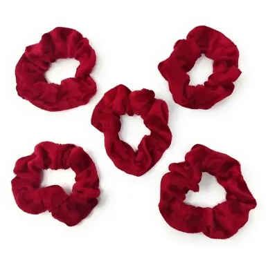 5-Pack Red Hair Scrunchies Velvet Bobbles Elastic School Hair Holder Bands UK • £3.25