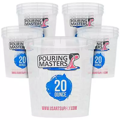 12 Pouring Masters 20 Ounce (600ml) Graduated Plastic Paint Mixing Cups Measure • $14.99