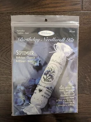 September Sapphire Needleroll Victoria Sampler Cross Stitch Kit NIP 2001 • $9.99