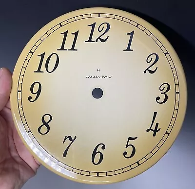 7  Diameter Vintage Enamel Metal Hamilton Clock Face Dial PARTS / REPAIR • $18