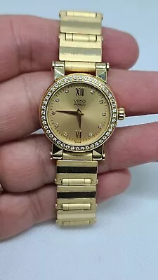 Movado Vizio 18K Yellow Gold Watch With Gold Face And Diamond Bezel & Numbers • $5950