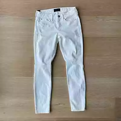 VINCE 5 Pocket Ankle Skinny White Distressed Jeans Sz 24 • $44.99