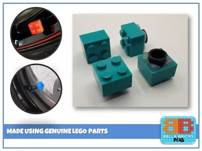 Custom 2x2 Brick Valve / Dust Caps X4 In Dark Turquoise Made Using LEGO® Bricks • £3