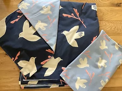 Habitat Kingsize Reversible Duvet Set Bird Print Great Condition Next Day Post • £16.49