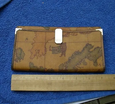 Vintage ALVEIRO MARTINI Italy 1A CLASSE Ladies PURSE WALLET-Map Pattern  • $44.99