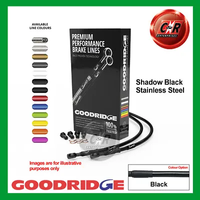 Fits KAWASAKI KH100EX G4 80-93 Goodridge Black S/Steel Black Front Brake Hoses • £82.98