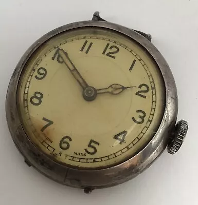 VINTAGE 1915 SYREN WW1 Silver Trench Watch Spares Repair Working • £0.99