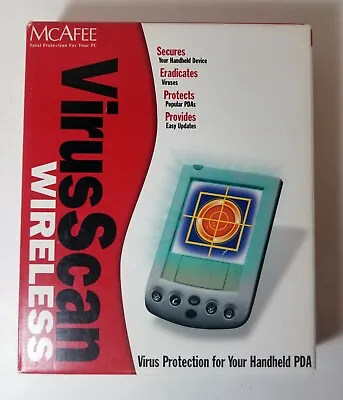 RARE Vintage McAfee Virus Scan Wireless Total Protection Handheld PDA COMPLETE • $36.99