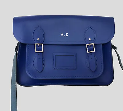 The Cambridge Satchel Company Blue Leather Shoulder Messenger Buckle Bag • £35