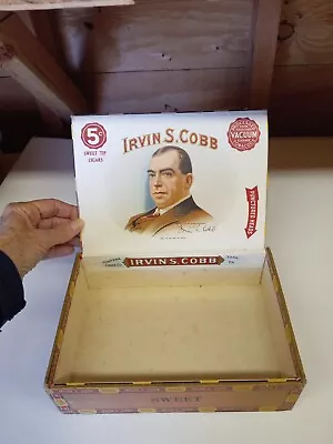 Early 1900's Vintage IRVIN S. COBB WOODEN CIGAR BOX  • $9.99