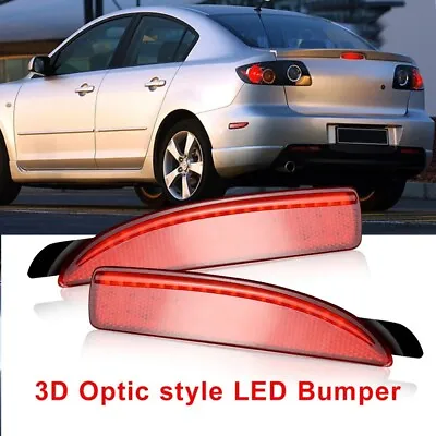 Red DRL LED Bumper Reflector Turn Signal Tail Stop Brake Light For 14-19 Mazda 3 • $24.96