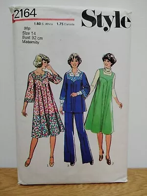 Maternity Sewing Pattern Style 2164 Dress Trousers Tunic Vintage 1970s  • £6