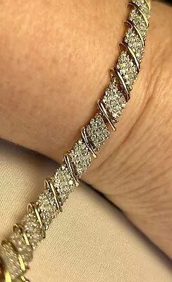 2ct Genuine 2 Ctw Diamond Bracelet 10kt Yellow Gold Woman’s Quality Estate Piece • $849