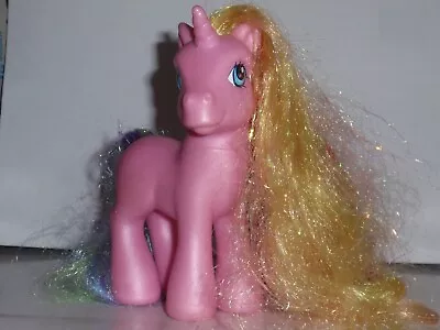 Hasbro My Little Pony 2006 G3 Long Hair Rainbow Glitter Unicorn Pink Rarity • $19.99