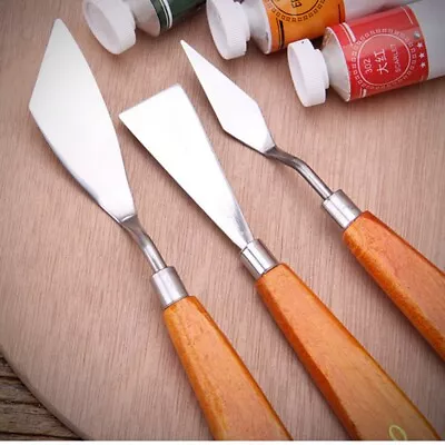 Stainless Steel Palette Knife Scraper Spatula For Artist Oil Painting Knife Set • £7.18