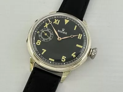 Rolex California Military Style WWII Vintage Swiss Amazing Art Deco Silver Watch • $1075