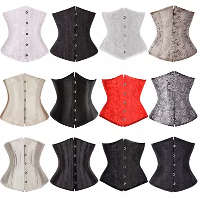 £7.99 • Buy Women Sexy Underbust Corset Basque Waist Training Vintage Bustier Lace Lingerie