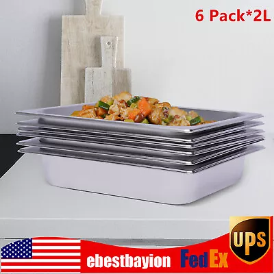 6 Pack Deep Full Size Stainless Steel Steam Table Pans Hotel Food Prep Pan SALE • $33.25