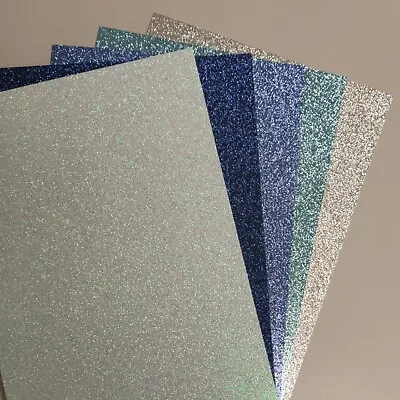 A4 Glitter Card Coloured Premium Quality Low Non Shed 250gsm Crafts Mixed  • £21.95
