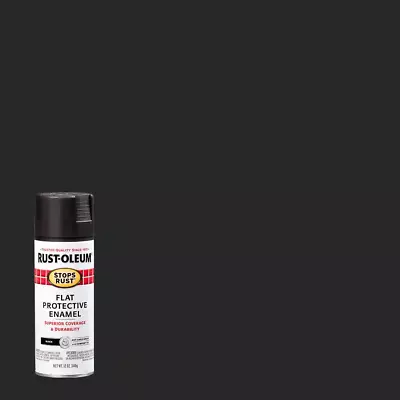 12 Oz. Protective Enamel Flat Black Spray Paint • $11.99