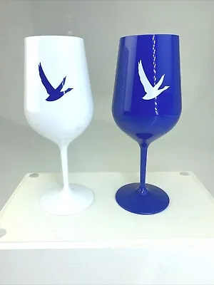 $8 • Buy Set Of 2 Grey Goose Blue Acrylic Wine Glasses