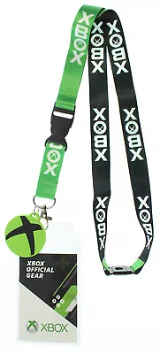 Xbox Double Sided ID Lanyard Badge Holder With 1.5  Round Rubber Charm Pendant • $9.95