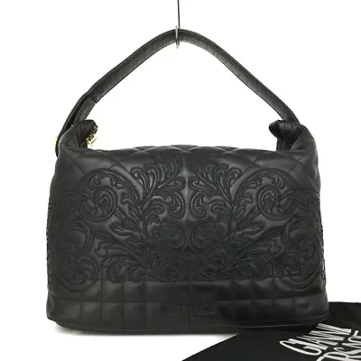 GIANNI VERSACE Sunburst Quilted Black Leather Shoulder Bag/9Y2224 • $5.50