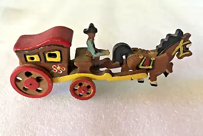 Vintage Miniature Hand Painted Wood Cart With Horse And Driver Made In Japan • $19.50