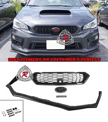 Fits 18-21 Subaru WRX STi V-Limited Style Front Lip (PU) + Badgeless Front Grill • $209.99