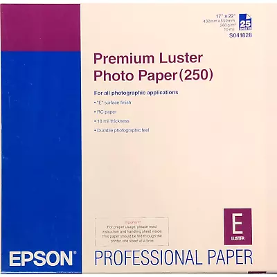 Epson Premium Luster Photo Paper 17 X22  - Partial Box S041828 • $35.95