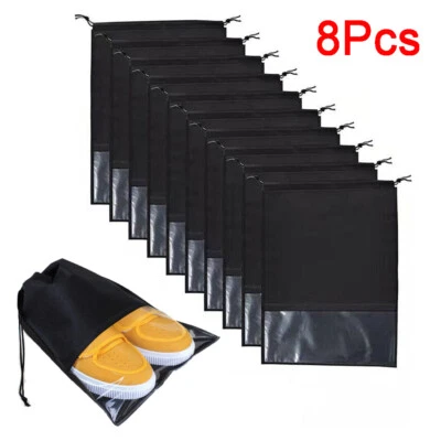 £4.98 • Buy 8Pcs Large Travel & Daily Shoe Bag Non-Woven Drawstring Shoes Storage Bags UK