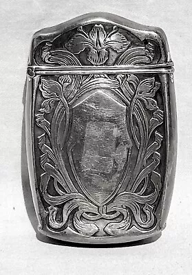 $49.99 • Buy Antique Sterling Silver Niello Engraved Art Nouveau Floral Match Safe