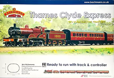 £249.95 • Buy Bachmann 00 Gauge - 30-170 - 'thames Clyde Express' Starter Train Set - New