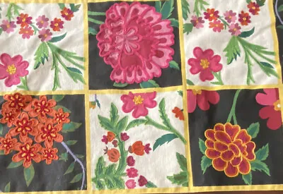 Pier 1 Imports Embroidered Floral Striped Table Runner 14  X 72  W Fringe Fiesta • $13.99