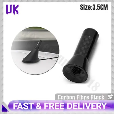£3.39 • Buy Car Bee-sting Stubby Short Black Carbon Fibre Aerial Ariel Arial Mast Antenna