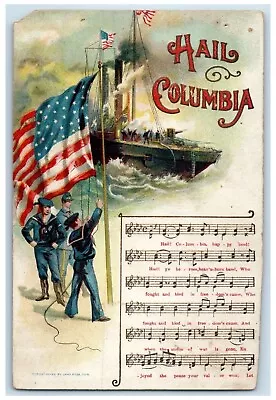 C1910's Sailor Patriotic Hall Columbia Steamer Ship Embossed Antique Postcard • $9.72