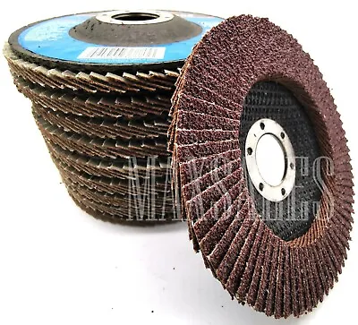 (Qty-10) 4-1/2  X 7/8  FLAP 80 GRIT WHEEL/SANDING DISC ALUMINUM OXIDE GRINDING  • $17.99