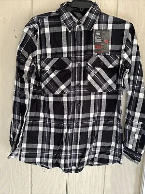 Five Brother Heavy Weight Deluxe Flannel Shirt Black White Plaid NWT • $24.99