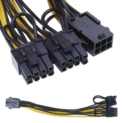 £3.67 • Buy PCI-E Female 6-Pin To Dual 8 PIN (6+2) Male VGA Power Adapter Splitter Y Cable