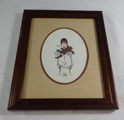 P. Buckley Moss Signed Numbered 556/1000 Professionally Framed Girl & Bear 1986 • $31.99