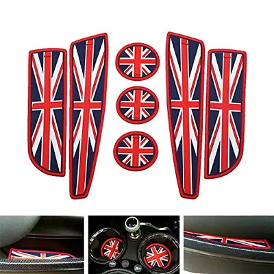 Red Union Jack UK Flag Style Coasters For MINI Cooper Cup Holders Side Door Mats • $14.39