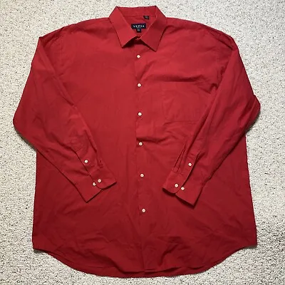 Versa Mens Dress Shirt Sz 2XLT Red Button Up Cotton Blend Tall Career Casual • $24.50
