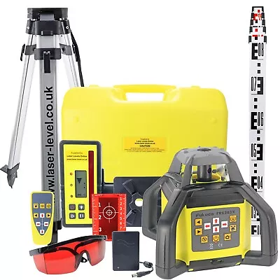 Rotary Laser Self Leveling Horizontal Vertical 90° & Dual Grade + Tripod/Staff • £625.99