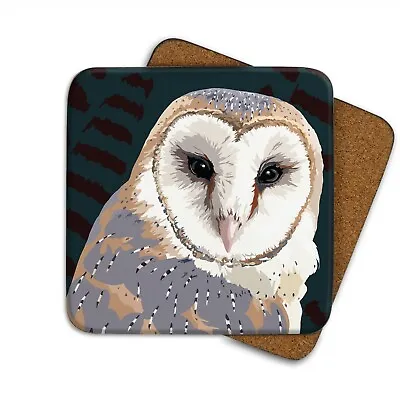£2.49 • Buy Barn Owl Coaster | Leslie Gerry, Table Drink Mat, Non-Slip, Coffee, Tea
