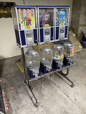 £650 • Buy Genuine 7 Unit Beaver Coin Operated Vending Machine On Wheeled Stand With Keys