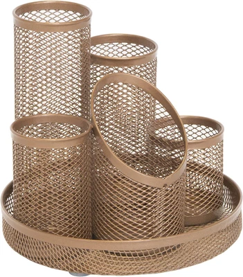 £10.61 • Buy Osco DT5-RG Wire Mesh Letter 5 Tube Pen Pot - Dark Rose Gold