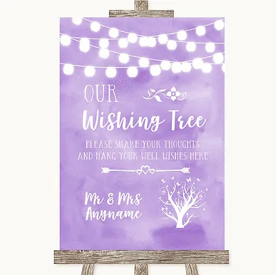 £19.95 • Buy Lilac Watercolour Lights Wishing Tree Personalised Wedding Sign