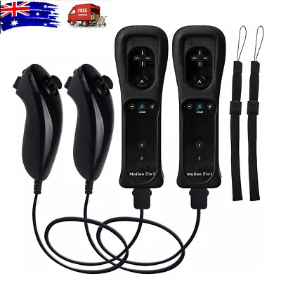 2 Pack For Wii Remote 2 IN 1 Built In Motion Plus Remote Controller +Nunchuck AU • $56.04