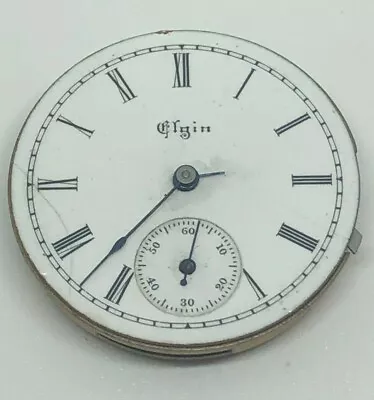Elgin Pocket Watch Movement 7 Jewels Size 0s 1896 • £72.39